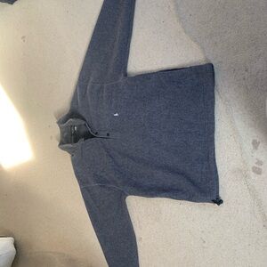 Ralph Lauren Gray Zip Up Sweater with Stand-Up Collar